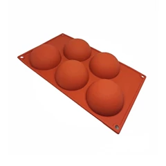 Félkör szilikon forma, 8 cm, 5 üreggel - SilikoMart