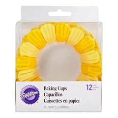 Virág alakú Sárga muffin papírok, 12 db. - Wilton