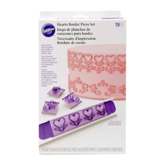 Fondant mintázó forma készlet, szív mintákkal - Wilton