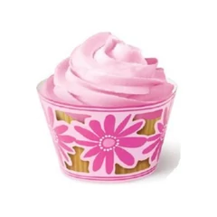 Rózsaszín, virág mintás muffin papírok, 18 db. - Wilton