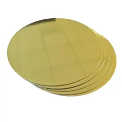 Arany-Fekete színű kerek tortaalátét 3mm, 25 cm, 5 db. - Lumea