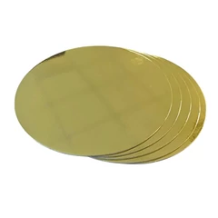 Arany-Fehér színű kerek tortaalátét 3mm, 30cm, 5 db. - Lumea