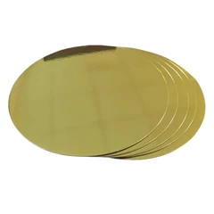 Arany-Fekete színű kerek tortaalátét 3mm, 35 cm, 5 db. - Lumea