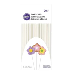 Fehér karton pálcikák Nyalókákhoz, 20 db. - Wilton