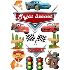 McQueen kiegészítőkkel tortaostya SAJÁT ÜZENETTEL - Lumea