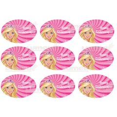"Boldog születésnapot" Barbie táblácskák tortaostya - Lumea