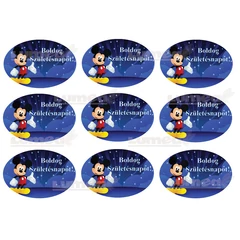 "Boldog születésnapot" Mickey táblácskák tortaostya - Lumea