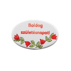 Boldog Születésnapot - cukortáblácska tulipánnal - Lumea