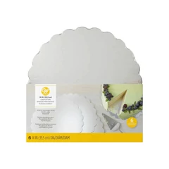 Ezüst színű, kerek tortadob 35.5 cm, 6 db. - Wilton