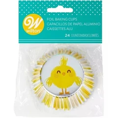 Arany és ezüst mintás, Csibés muffin papír  24 db. - Wilton