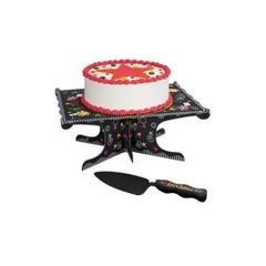Fekete tortaállvány "Aged for Perfection" és spatula - Wilton