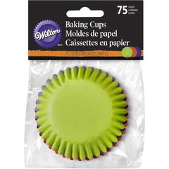 Narancssárga, zöld, lila muffin papír, 75 db. - Wilton