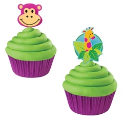 Majom és Zsiráf mintás muffin beszúrók, 12 db. - Wilton