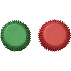 Piros és Zöld muffin papír készlet, 75 db - Wilton
