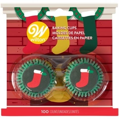 Mini "Stocking" papír muffin készlet, Wilton, 100 db