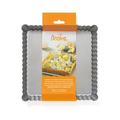 Szögletes tartlet sütőforma levehető ajjal, tapadásmentes bevonattal, 21x21x3.5cm - Decora