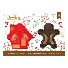 Házikó és mézeskalács ember, 2 db - Decora