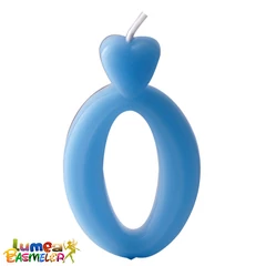 0-os kék szám gyertya, 10 db. - Lumea
