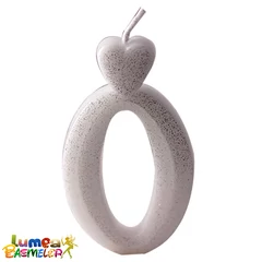 0-os ezüst szám gyertya, 10 db. - Lumea