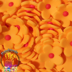 Narancssárga színű hajított virágocskák szett cukormasszából, 270 db. - Lumea