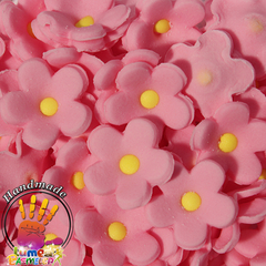 Hajlított rózsaszín virágocskák szett cukormasszából, 90 db. - Lumea