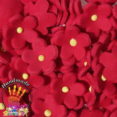 Bordó színű hajított virágocskák szett cukormasszából, 270 db. - Lumea