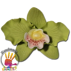 Zöld Orchidea Cattleya cukormasszából, 16 db. - Lumea