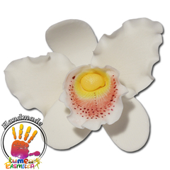 Fehér orchidea cattleya XL cukormasszából - Lumea