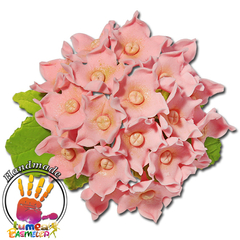 Rózsaszín hortenzia cukormasszából - Lumea