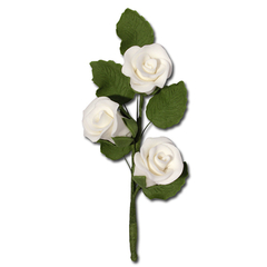 Ágacska fehér rózsabimbóval cukormasszából - Lumea