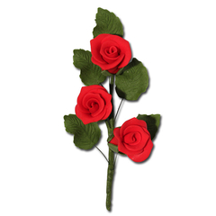 Ágacska piros rózsabimbóval cukormasszából - Lumea