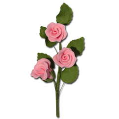 Ágacska rózsaszín rózsabimbókkal cukormasszából - Lumea