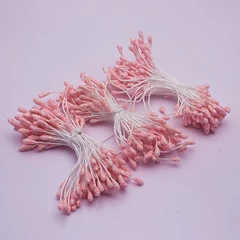Gyöngyházfényű rózsaszín bibe 3 mm, 240 db.