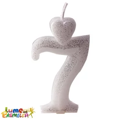 7-es ezüst szám gyertya - Lumea