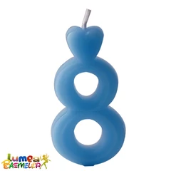 8-as kék szám gyertya, 10 db. - Lumea
