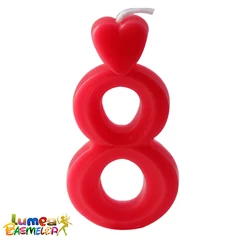 8-as piros szám gyertya, 10 db. - Lumea
