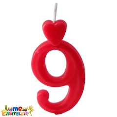 9-es piros szám gyertya, 10 db. - Lumea