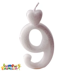 9-es ezüst szám gyertya - Lumea