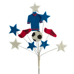 Kék futballista dísz cukormasszából - Lumea