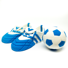 Kék futbal cípő és labda cukormasszából - Lumea