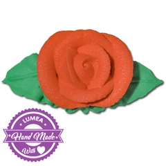 Korall piros icing rózsa, 8 db. - Lumea