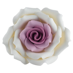 Fehér-lila óriás rózsa cukormasszából - Lumea