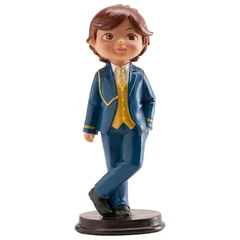 Kék kosztümös fiú figura - deKora