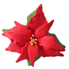 Piros karácsony virág cukormasszából - Lumea