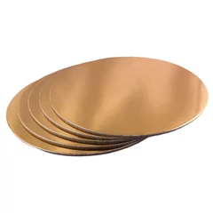 Arany színű vastag kerek tortaalátét karton, 27.9 cm (11inch), 5 darab - Lumea