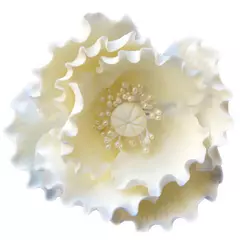 Nagy fehér mákvirág cukormasszából - Lumea