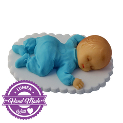 Kék alvó kisbaba cukormasszából - Lumea