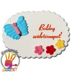 "Boldog születésnapot" táblácska cukorból - Lumea