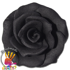 Közepes fekete rózsa szett cukormasszából, 15 db. - Lumea