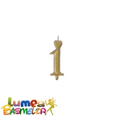 1-es arany szám gyertya, 10 db. - Lumea